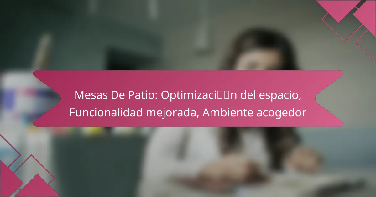 Mesas De Patio: Optimización del espacio, Funcionalidad mejorada, Ambiente acogedor